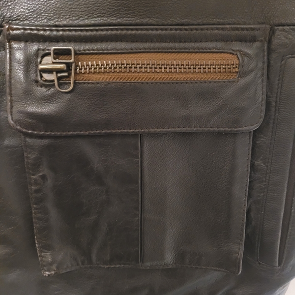 Vintage Giverny Genuine Leather Moto Utility Vest Large - Picture 8 of 16